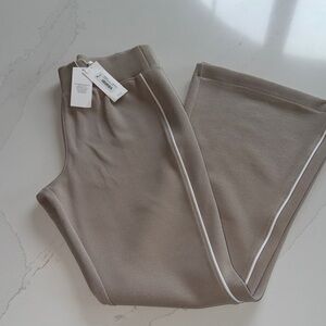 NWT SPANX Pique Taupe Wide-Leg Pants, XS